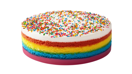 rainbow cake isolated on transparent background