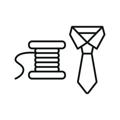 Needle threadNeedle, thread, and tie set tailor and fashion icon in flat style, featuring a sewing needle with thread and a classic necktie, perfect for tailoring a and tie set tailor and fashion icon
