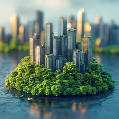 Obraz premium Empower a cityscape of growth