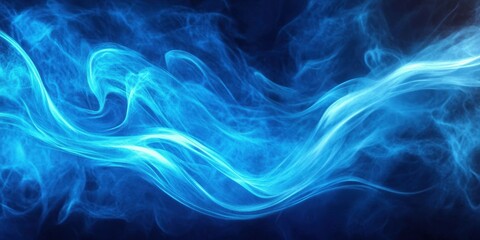 Fototapeta premium Abstract Blue Swirling Smoke Design Background