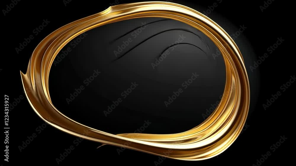 Poster dramatic gold and black shapes morph and flow seamlessly, creating a mesmerizing display of movement