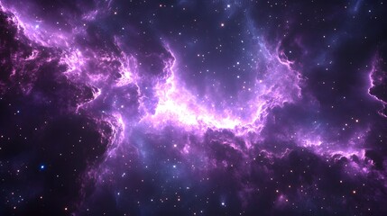 Glowing Purple Galaxy with Sparkling Stars and Cosmic Dust, Abstract Space Background