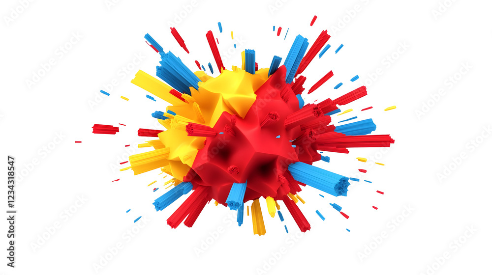 Poster Vibrant Abstract Explosion of Colorful Paints in a Captivating  Dynamic  and Energetic Design