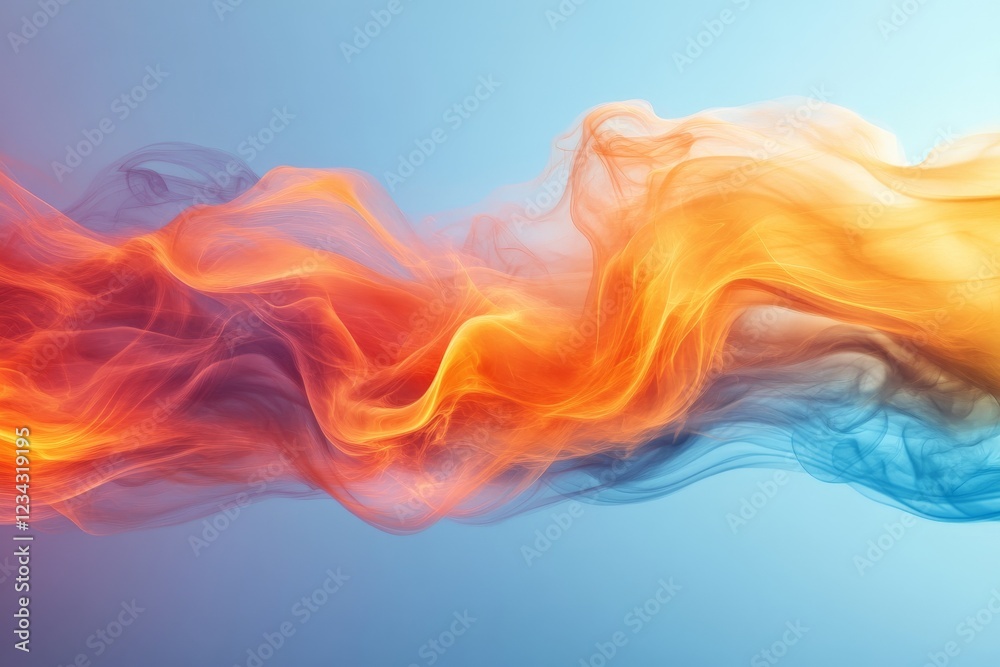 Aufkleber Colorful flowing abstract fabric creates dynamic visual effect representing movement and energy in a vibrant atmosphere