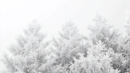 Frosty mountain pines, winter wonderland, snowy landscape, Christmas card
