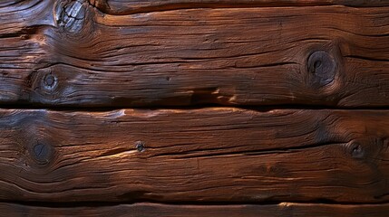 Naklejka premium Textured brown wooden planks with natural patterns and grooves, white isolate background.