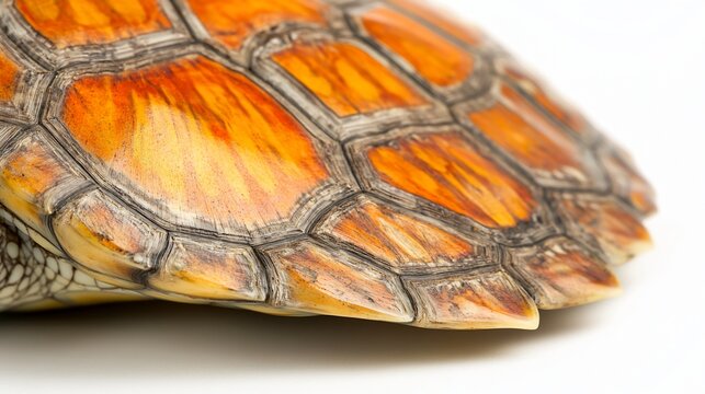 Close-up of a Turtle's Shell: Intricate Patterns and Hues