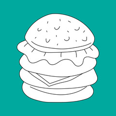 Hand-drawn Fast Food Clipart: Kawaii Fast Food Clipart: Black and White Fast Food Doodles