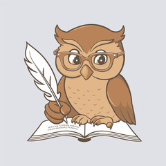 owl reading book