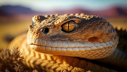 Fototapeta premium Horned Viper’s Intimidating Stare