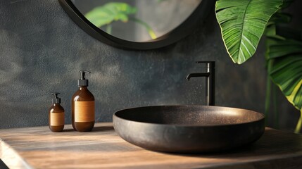 Modern bathroom decor with natural lighting