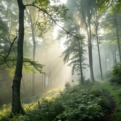 Obraz premium morning in the forest