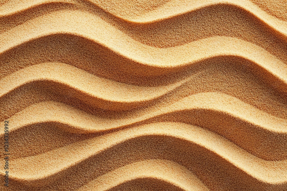 Aufkleber textured sand pattern creating smooth, wavy designs under natural light in a serene environment