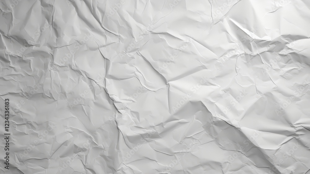 Poster crumpled white paper texture background for creative projects and graphic design uses in various app