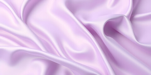Fototapeta premium Silky lavender fabric, soft folds, delicate sheen, luxurious textile, pastel purple, smooth texture, gentle waves, satin material, close-up, high detail, elegant drapery, light and shadow play, femini