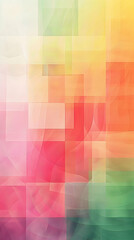 A colorful abstract composition with soft shapes and blended hues.