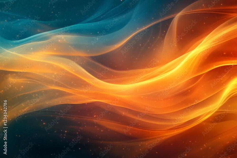 Aufkleber Colorful waves of light dance across the dark canvas, creating a mesmerizing and dynamic visual experience in abstract art