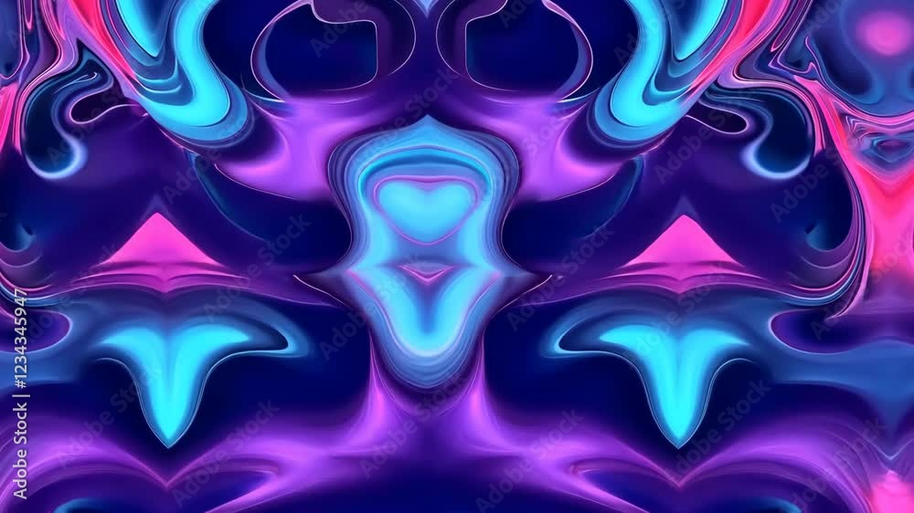 Poster mesmerizing abstract animation reveals a fluid interplay of vibrant colors and shapes, creating a hy