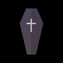 Obraz premium Minimalist Coffin Icon with Cross Icon vector