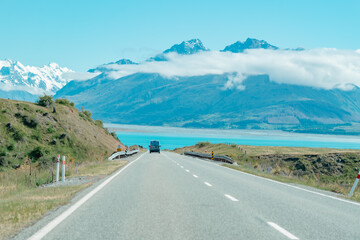 Lake Pukaki Viewpoint, Pukaki, South Island, New Zealand