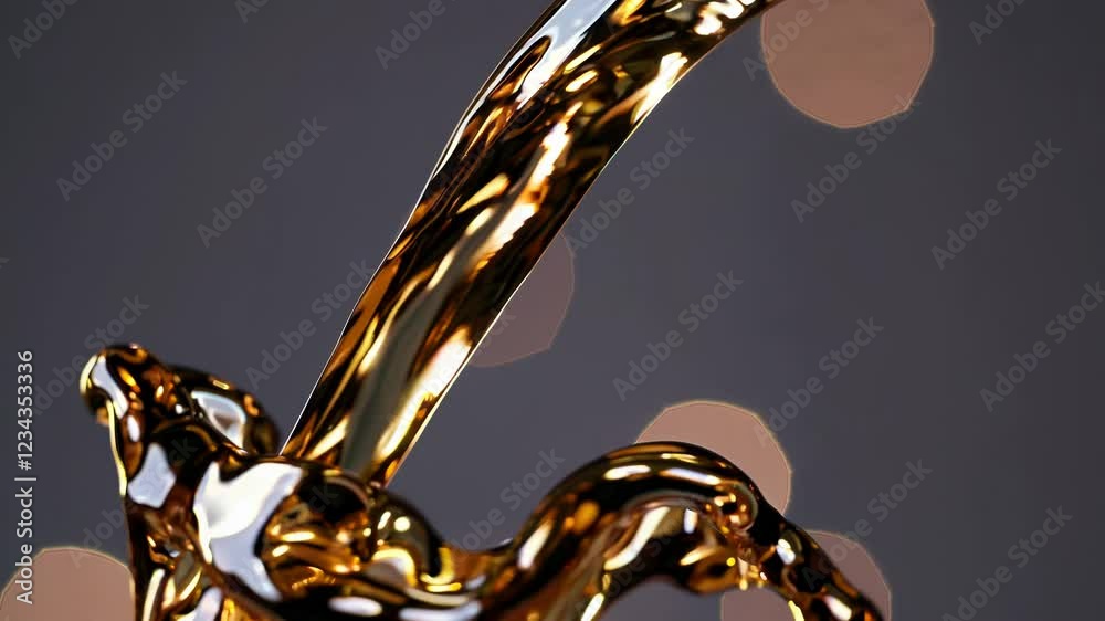 Aufkleber A celebratory image focusing on the dynamic motion of golden liquid being poured, with soft lights creating a dreamy bokeh behind.