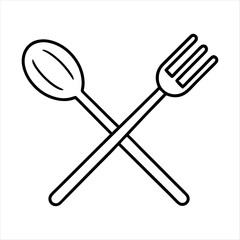 Fork and knife  silhouette design white background