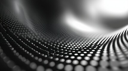 Abstract metallic mesh tunnel with light background