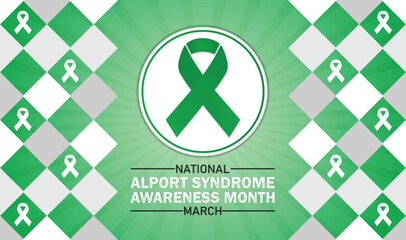 National Alport Syndrome Awareness Month. March. Vector illustration. Design for banner, poster or print.