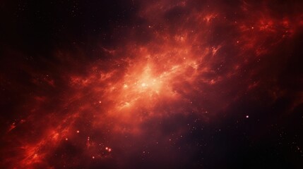 Abstract Texture of a Starry Sky with Glowing Red Nebula and Cosmic Elements for Space and Universe Background Imagery