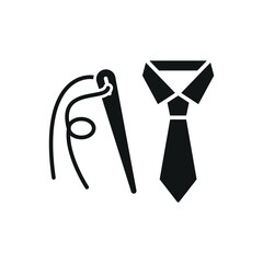 Needle threadNeedle, thread, and tie set tailor and fashion icon in flat style, featuring a sewing needle with thread and a classic necktie, perfect for tailoring a and tie set tailor and fashion icon