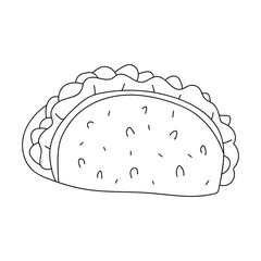 Doodle Fast Food Clipart: Hand-drawn Fast Food Clipart: Outline Kawaii Cartoon Food Illustration