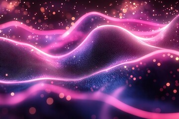 Abstract waves of light in vibrant pink and purple hues.