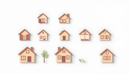 Vector House Icon Set , with white tonespng