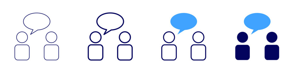 Chat room icon in 4 different styles. Thin Line, Line, Bold, and Bold Line. Duotone style. Editable stroke