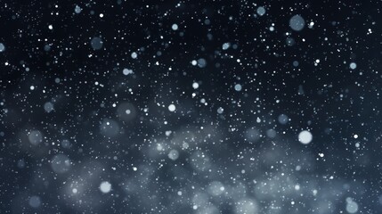 Obraz premium White Snowflakes in Bokeh Effect on a Deep Black Background Creating a Dreamy and Wintery Atmosphere for Creative Projects
