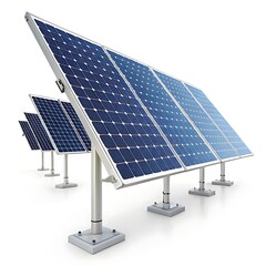 solar panels isolated on white Background