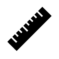 Fototapeta premium Ruler icon, precise and practical, minimalist style, black and white design