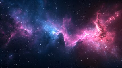 Naklejka premium Galaxy with Sparkling Stars and Cosmic Dust, Abstract Space Background