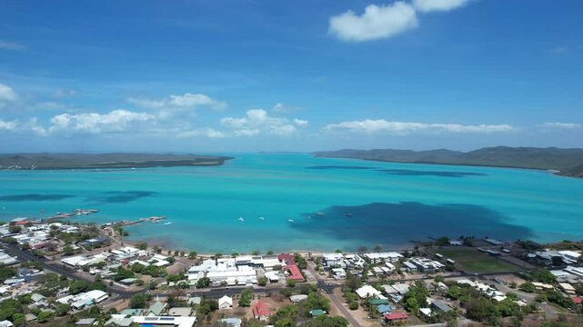Aerial footage of Thursday Island Queensland Australia