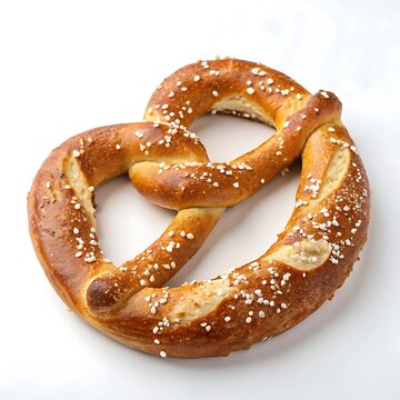 traditional german salted pretzel isolated on white Background