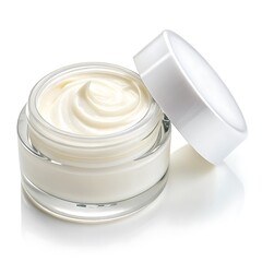 White cosmetic cream texture isolated on white Background