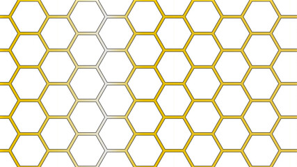 Abstract honeycomb pattern hexagonal background. Golden hexagon honeycomb outline art for design element. Golden hexagon pattern honeycomb background. Honeycomb concept design abstract technology bg.
