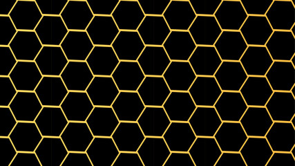 Abstract honeycomb pattern hexagonal background. Golden hexagon honeycomb outline art for design element. Golden hexagon pattern honeycomb background. Honeycomb concept design abstract technology bg.
