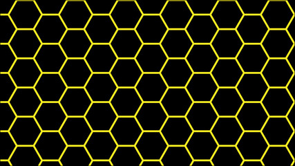 Abstract honeycomb pattern hexagonal background. Golden hexagon honeycomb outline art for design element. Golden hexagon pattern honeycomb background. Honeycomb concept design abstract technology bg.
