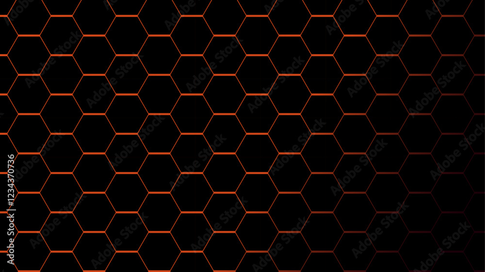 Poster abstract honeycomb pattern hexagonal background. golden hexagon honeycomb outline art for design ele
