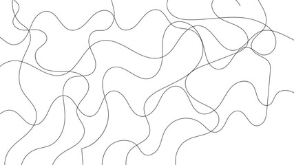Random line pattern background. Decorative pattern with tangled curved lines. Random chaotic lines abstract geometric pattern vector background.