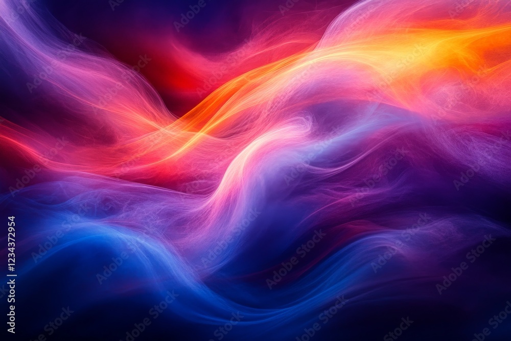 Aufkleber Vibrant swirls of color create an abstract cosmic landscape with flowing patterns and dynamic motion