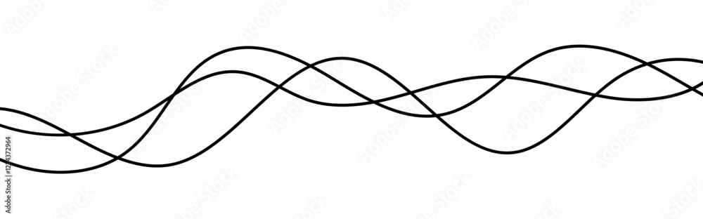 Poster abstract random line pencil art abstract vector background. curve wave seamless pattern. line art st