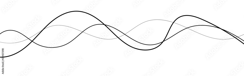 Poster abstract random line pencil art abstract vector background. curve wave seamless pattern. line art st