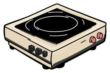 Obraz premium Single Burner Electric Cooktop Kitchen Appliance